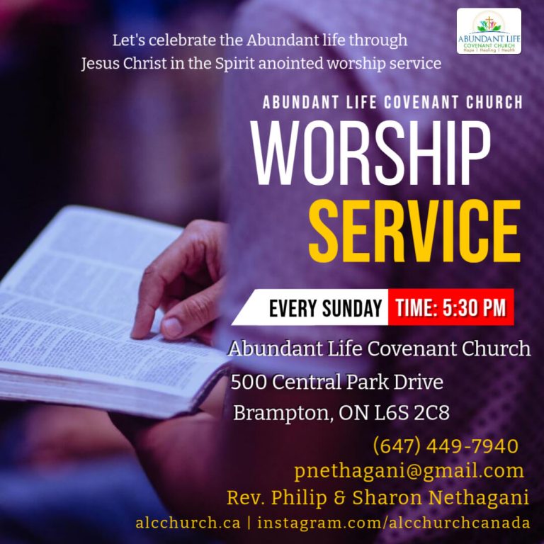 ALCC Sunday Church service - Brampton